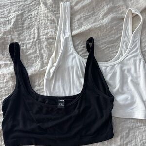 SHEIN Black and White Crop Top Duo